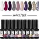 ROSALIND Gel Nail Polish 10Pcs/Set For Manicure Nails Art UV Gel Need Base Top Coat Vernis Semi permanent Nail Polish 15ML