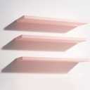 Youyole 3 Pack Pink Floating Shelves for Wall 16 Inch Solid Wood Wall Book Shelf for Bathroom Living Room Bedroom Hanging Display Decor, Princess Aesthetic Room Decor (Pink)