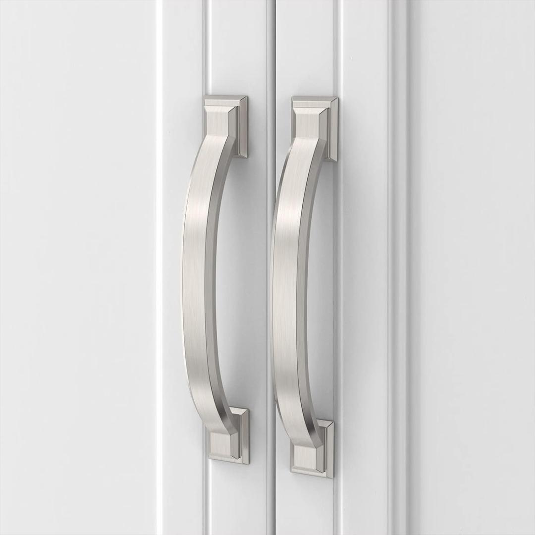 Asidrama 5 Pack 4 Inch(102mm) Brushed Satin Nickel Kitchen Cabinet Handles, Cabinet Pulls Kitchen Cabinet Hardware for Cupboard Drawer Pulls