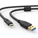 5M USB-A to USB-C High-Speed Data Transfer Cable with Dual Magnetic Rings  Camera Tethering Cable with Signal Boosting, Compatible with Hard Drives, Canon, Sony, Fujifilm, Nikon DSLR Cameras(16ft)