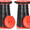 Esup 2 Pack Folding Camping Stool, Collapsible Stool Portable Lightweight Retractable Folding Stools Seat Fishing Outdoors Indoors Kitchen Max Load 400lbs
