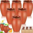 Gejoy 6 Set 20 oz Cantaritos De Barro Mexicanos Cantaritos Shooters Pottery Taco Tuesday Mexican Clay Cup Fiesta De Barro Mexicanos Cocktail Cups Cocktail Glasses for Tequila Margaritas Mojitos