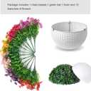 HyeFlora Artificial Faux Hanging Flowers Plants Basket for Outdoor Outside Decoration, Fake Silk Colorful Daisy in Planter for Porch Patio Garden Yard Home