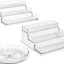 Sorbus Pantry Spice organizer Set, 3-Tier Seasoning Organizer for Cabinet (2 Pack) and Lazy Susan Spice Rack Turntable 9-Inch, Spice Organization for Cabinet, Condiment Organizer Pantry & Refrigerator