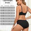 FINETOO Cotton Underwear for Women High Waisted Ribbed Full Coverage Briefs Soft Breathable Moisture Wicking Panties 6 Pack (Black, M)