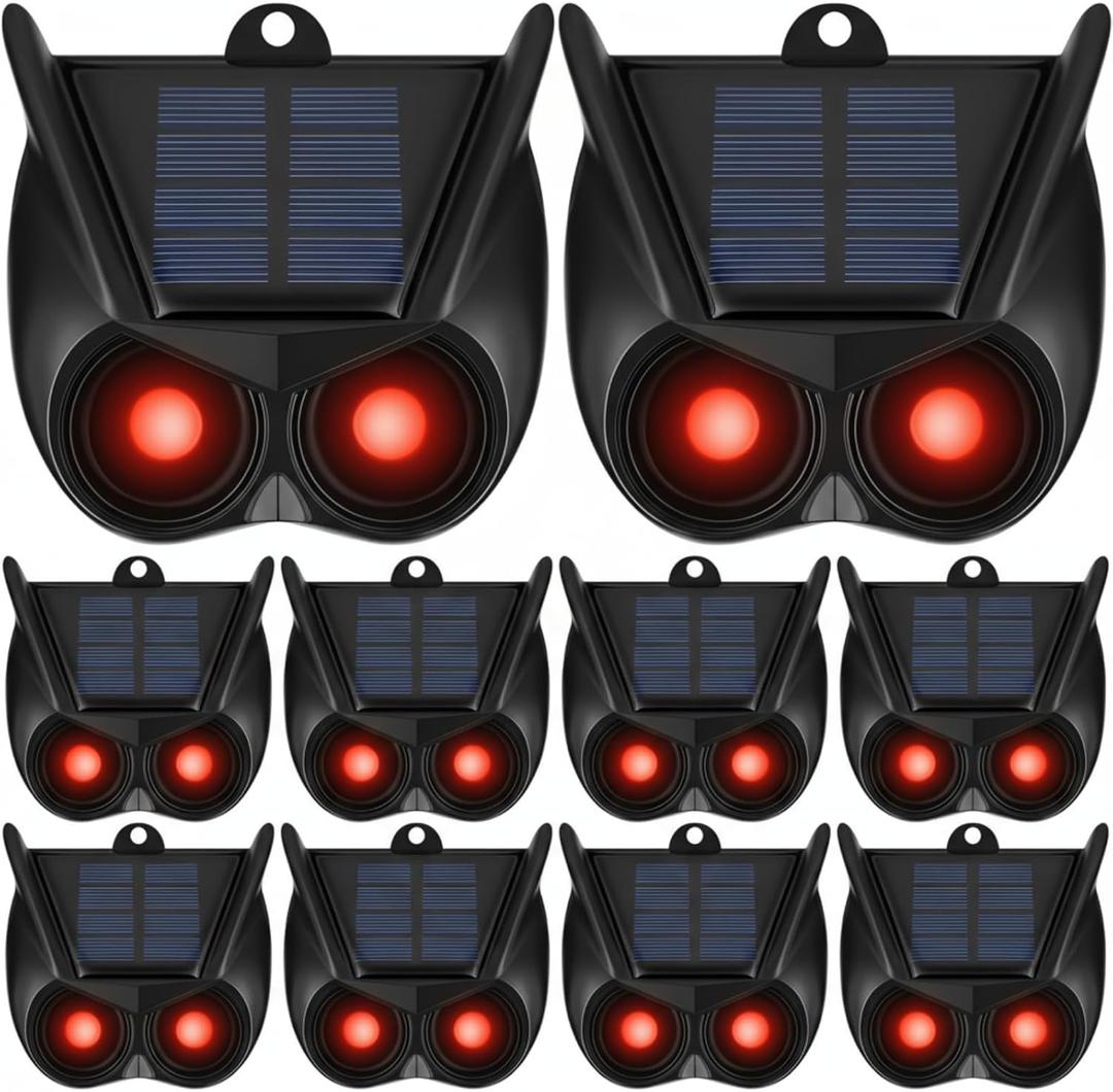 Qualirey 10 Pack Solar Animal Repellent Nocturnal Predator Control Light Animal Repellent for Coyote, Raccoon, Deer, Skunk Outdoor Predator Deterrent Devices for Garden Yard Farm Chicken Coop