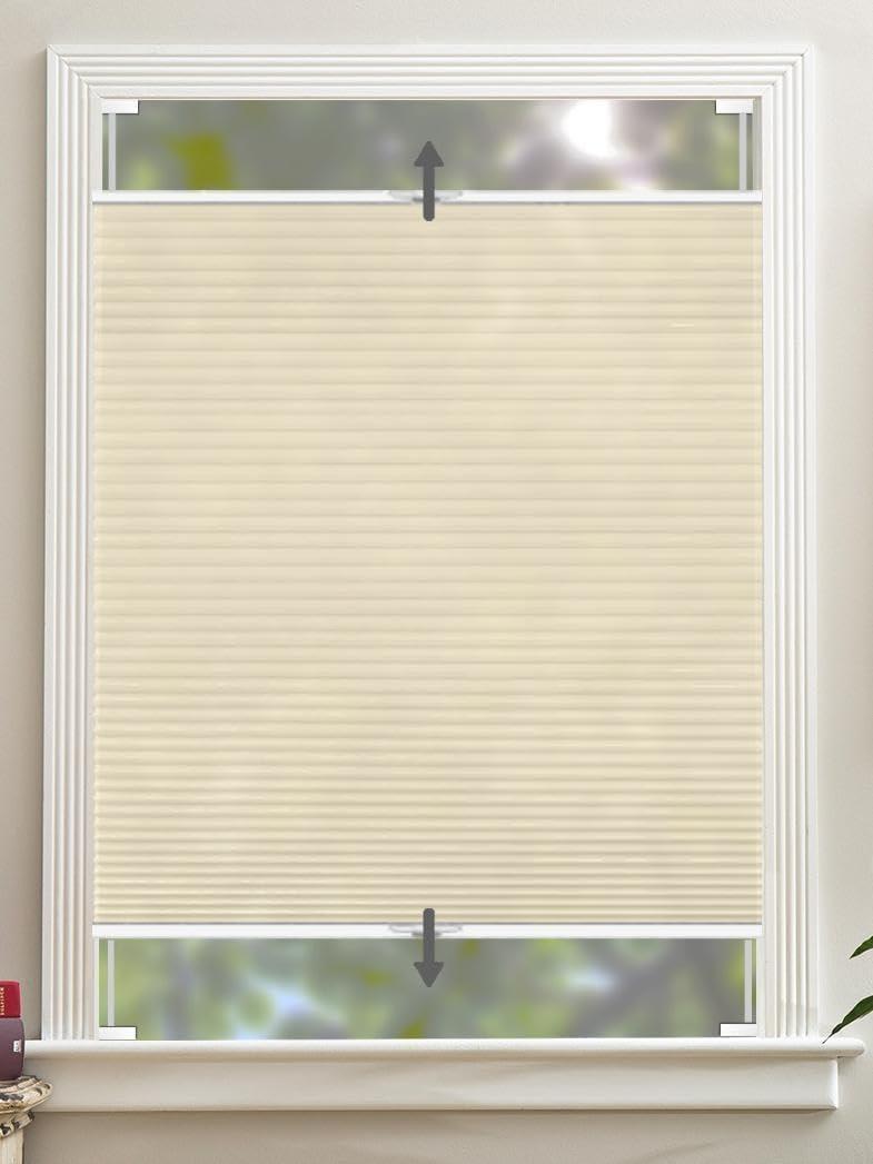 FRANK GOODMAN Tension Holding Top Down Bottom Up Cellular Shades, Privacy Light Filtering Top Down Bottom Up Cellular Shades, Energy-Saving Honeycomb Blinds,Noise Reduction Honeycomb Blind 102x122cm