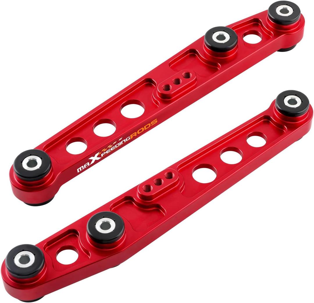 maXpeedingrods 2Pcs Rear Aluminum Lower Control Arms w/Poly Bushings for Honda Civic 1988-1995, Acura Integra 1990-2001 CRX Del Sol Rear Suspension Kit