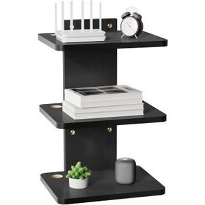 WALI Floating TV Shelf, 3 Tier Projector Shelf for DVD Players, Routers, Game Consoles, Cable Boxes, Living Room Decor Accessories, Wall Mount Shelves Holds Up to 22lbs (CS303NB), 3-Shelf, Black (13.78 x 11.02 Inch)