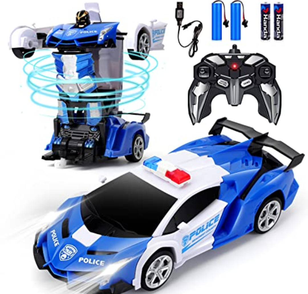 Dolanus Remote Control Car - Transform Robot RC Cars Contains All Batteries: One-Button Deformation and 360 Degree Rotating Drifting, Present Christmas Birthday Gift for Boys/Girls