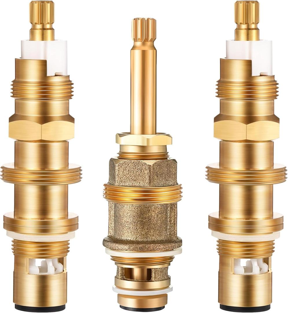 Dreyoo Ceramic Disc Cartridge Replacement for 910-030, Diverter Stem Replacement for 910-022, Shower Valve Faucet Cartridge Compatible with Price/Pfister, Hot Cold Diverter, Brass Construction
