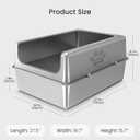 Enclosed Stainless Steel Cat Litter Box with Lid, Oversize Metal Litter Box for Multi Cats, XXXL Supersize Cat Toilet with High Side, Non-Stick, Anti-Leakage, Odorless, with Litter Mat & Litter Scoop