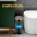 Supteron Bathroom Trash Can with Lid 3.1 Gallon Narrow Trash Can Small Plastic Trash Bin 12 Liter Rectangular Plastic Garbage Can with Press Type Lid for Bedroom Bathroom