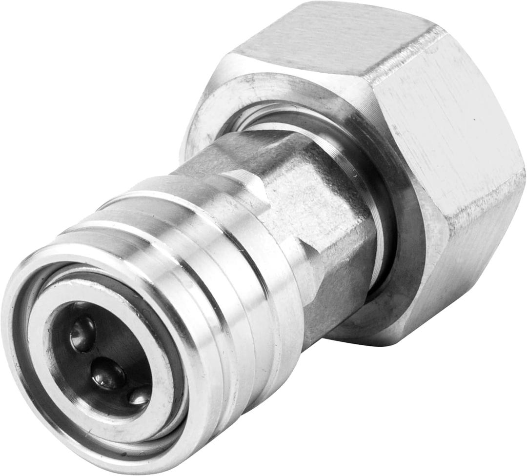 Garden Hose to Pressure Washer Adapter, 3/4 GHT to 1/4 Quick Connect, Convert Water Hose to Power Washer Connector, Car Washing Nozzle & Hose Attachment, Stainless Steel, 1 Pack