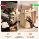Cat Corner Side Table Scratcher, 2-in-1 Couch Protector from Cat Claws with Scratching Posts, Sturdy Wood Frame & Replaceable Natural Sisal Scratch Pad, Fits Left or Right Sofa Arm, Oak, 23.5"H