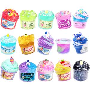 15 Packs Mixed Cloud Galaxy Butter Slime Kit,Non Sticky,Super Soft Sludge Toy,Birthday Gifts for Kids,Party Favor for Girls & Boys