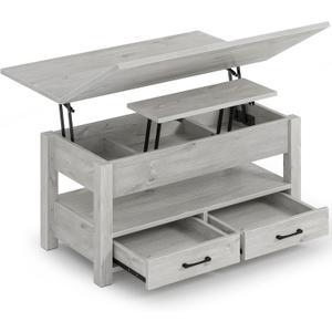 Rolanstar Coffee Table Lift Top, Multi-Function Convertible Coffee Table with Drawers and Hidden Compartment, Converts to Dining Table for Living Room, Home Office, Grey