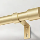 Heavy Duty Curtain Rods for Windows 66 to 120 Inch, 1 Inch Gold Curtain Rod, Adjustable Decorative Long Curtain Rods with Easy Installation and Modern Design (A2,Gold,30"-120")
