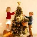 16 Pieces Christmas Velvet Bows 12 x 20 Inch Vintage Large Velvet Ribbon Bows Rustic Christmas Tree Ornaments for Xmas Home Wreath Garland Gift Wrapping Decorations(Khaki, Width of 1")