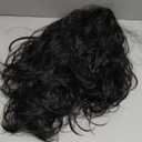 Mens Black Wig Hippie Male Long Wavy 80s Black Wig for Men Cosplay Halloween Costume Hair
