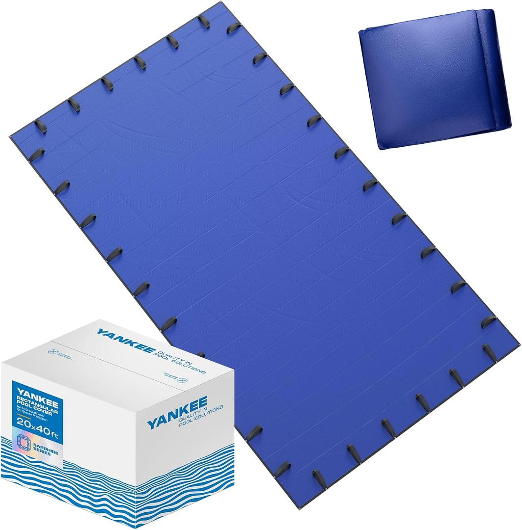 Yankee Pool Cover for 20x40 ft Rectangular Pool: Extra Thick & Durable | Sapphire Series of Premium Cold- and UV-Resistant In-Ground Pool Protection