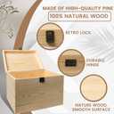 10x7x7-Inch Unfinished Wooden Box with Hinged Lid & Front Clasp for DIY Art Project Crafts Woodcraft Keepsake - Easy to Stain Paint Wood Burning