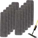 Replacement Mop Pads Fit for Rubbermaid Commercial 18" and 17" Mops - 10 Pack Wet & Dry Commercial Cleaning Reusable Refills Fit for Any Microfiber Flat Mop System 18" and 17" - Gray