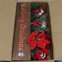 Christmas Table Centerpieces Artificial Floral Arrangements Wooden Crate, Potted Plant with Snowman Red Berries Picks Pine Cones Candy for Christmas Winter Tiered Tray Shelf Table Home Farmhouse Decor