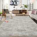 RUGSREAL Living Room Area Rug 9x12 Machine Washable Rug Non-Slip Stain Resistant Modern Abstract Carpet Contemporary Accent Throw Floor Carpet for Dining Room Solid Area Rug for Home Office, Taupe