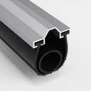 Duzzy 16.5 Feet Convex Shape Garage Door Seal Kits, Pre-drilled Heavy-Duty Weatherproofing Garage Door Rubber Seals Bottom Pakage with Aluminum Track Retainer Base Kits (Black)