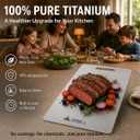 Titanium Cutting Board Set of 3, 100% Pure Titanium Kitchen Chopping Boards, Non-Toxic, Double-Sided Food Grade Chopping Board for Meat, Fruit & Daily Cooking（14"x10"+18"x12"+12"x9"）