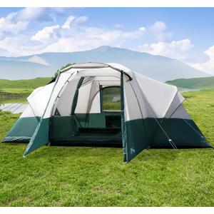 Tents for Camping 6/8/10/11 Person Large Camping Tent with Porch Big Tent with Rainfly & Reflective Windproof Rope Portable with Carry Bag for Family Camping & Hiking