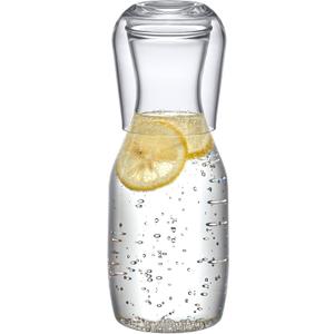 Amazing Abby - Aurora - Acrylic Bedside Carafe Set, Plastic Water Carafe with Dual-Use Tumbler/Lid, Easy-Access for the Night, Shatter-Proof, BPA-Free, Great for Bedroom, Bathroom, Kitchen, and More