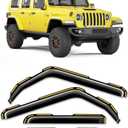 in-Channel Window Rain Guard for Jeep Wrangler JL 2018-2026 and Jeep Gladiator 2020-2026 Rain Guards Side Window Visors Low Profile Vent Visor Window Deflectors Vent Shades Car Accessories