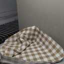 Gingham Checkered Rectangle Tablecloth - Waterproof Buffalo Plaid Table Cloth Stain Resistant Washable Table Cover for Picnic/Camping/Outdoor - Coffee and White, 60 x 84 Inch