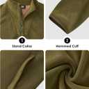 Men's Full Zip Jacket Pocket Thermal Long Sleeve Athletic Activewear Fleeced Lined Basic Soild Shirts Plush Sherpa Heavyweight Classic Sweatshirt Olive XL (Green, XL)