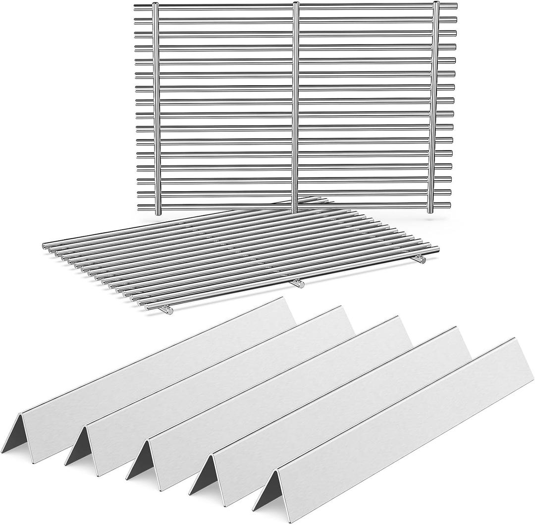 QuliMetal 7525 Grill Grates 7537 Flavorizer Bars for Weber Genesis Silver B/C,Genesis Gold Platinum B/C,Weber Spirit 300 with Side Knobs,Spirit 700,Grill Parts for Weber Spirit 900
