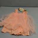 BGFKS Layered Tulle Tutu Dress for Toddler Girls,Baby Girl Rainbow Tutu Princess Skirt Set with Flower Headband. (9 Months, Peach)