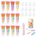 Cream Glue, 12 PCS 15ml Simulation Cream Glue Kit, DIY Phone Case Kit with 18 PCS Piping Tip for Case Craft Party Birthday Gifts Mirror Jewelry Accessories