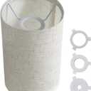 Cloth Lamp Shade Round lamp shade Natural Linen Lamp Cover Small Table Lamp Cover for decorate Table Lamp and Floor Lamp (Beige Round)