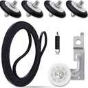 Dryer Roller Repair Kit - Includes 4400EL2001A Dryer Belt, 4561EL3002A Idler Pulley, 4pc 4581EL2002C Dryer Drum Rollers - Fit for LG DLE7177RM DLE3170W DLE7300WE DLE7300VE DLE7177WM DLEX3001R DLE1101W