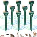 Mole Repellent, 8 Pack Snake/Skunk Repellent for Yard Rabbit Repellent Outdoor IP65 Waterproof, to Get Rid of Vole, Gopher, Groundhog, Rodent, Chipmunk, Raccoon and Skunk for Lawn & Garden