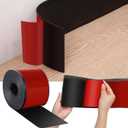 Frienda Flexible Baseboard Molding Trim Peel and Stick Vinyl Wall Base Cove Base Self Adhesive Rubber Vinyl Wall Base (Black,6 Inch X 40 ft)