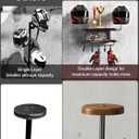 Motorcycle Helmet Holder Wall Mount, 2-Tier Helmet Rack with 2 Hat Stands, Motorcycle Accessories Gear Storage Organizer Display for Men Jackets, Caps in Garage, Living Room (Rustic Brown)