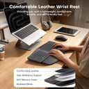 MOKURU Wireless Ergonomic Keyboard, Split Keyboard with Wrist Rest, Full Size 2.4G BT Computer Keyboard, Compatible with Windows, Mac OS, PC Computer/Laptop (Black)