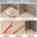 Leinuosen Flexible Molding Trim Peel and Stick for Walls 20ft Decorative Bead Pearl DIY Wall Trim for Bathroom Mirror Frame Border Backsplash Tile Ceiling Cabinet TV Wall Edge (White, 20ft /15 mm)