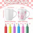 SiliFine 12 Pcs DIY Ceramic Mugs Crafts Kits Ceramic Mugs Gifts for Mom White Cups with 6 Bottles of Paint Make Your Own Fingerprint Heart Mug for Mom Gift Crafts Art Home Decoration