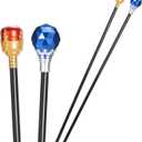 Ferreve 2 Pcs Adult Prom King Queen Scepter Set Royal Red Plastic Wand Princess Prince Scepter Wand Adult Prom Medieval Dress up Accessory(Red and Blue)