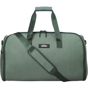 Halfday Convertible 2-in-1 Garment Duffel Weekender Bag 40L: Wrinkle-Free Travel (Hanging Suit Compartment, Shoe Pockets, Trolley Sleeve), Durable & Water-Resistant Carry-on, Cactus