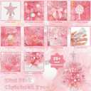 Wangchao Craft 20" Mini Pink Christmas Tree Table Top Artificial Xmas Tree Small Christmas Tree with Lights, Star Treetop and Balls, Tabletop for Girls Rooms